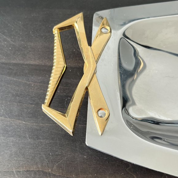 Set of 2 Oblong Kromex Chrome Serving Trays // Vintage 1960s // MCM Atomic - Picture 3 of 8